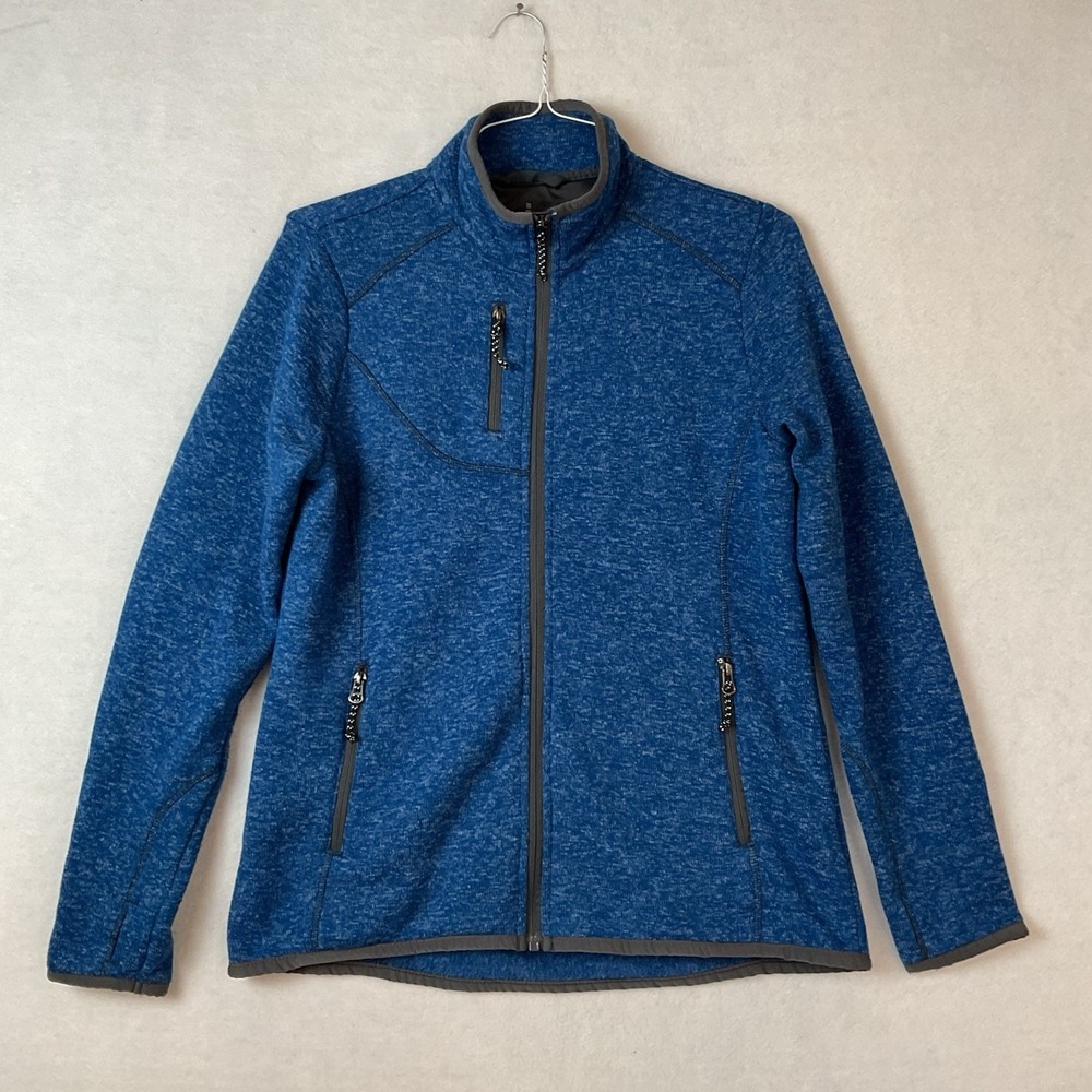 Elevate Jacket Womens L Blue Fleece Long Sleeves Full Zipper Pockets